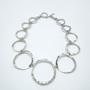 Sterling Silver Hammered Grande Circles Necklace
